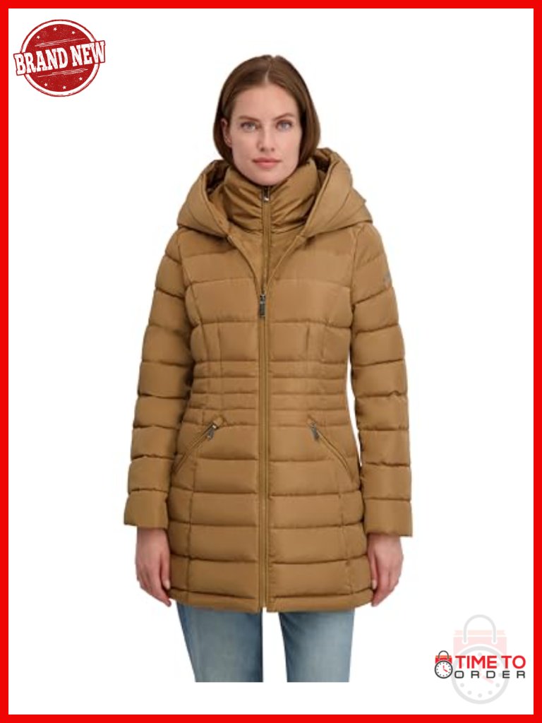 Windbreaker Puffer Coat With Velvet Side Panels